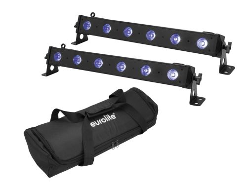 EUROLITE Set 2x LED BAR-6 QCL RGB+UV Bar + Soft-Bag