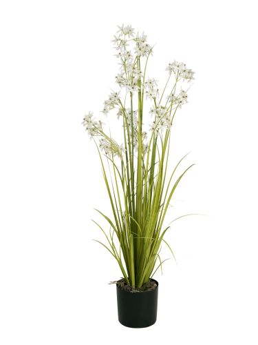 EUROPALMS Jasmingras, Kunstpflanze, weiß, 130 cm
