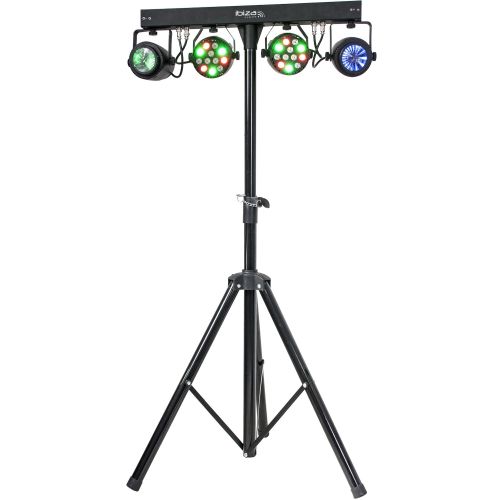 IBIZA DJLIGHT60 LED PARTYBAR Scheinwerfer und Moonflower inkl. Stativ und  Fernbedienung