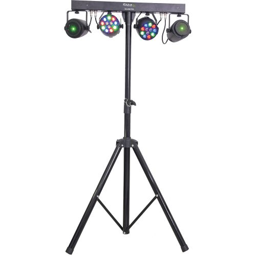 IBIZA DJLIGHT65 LED PARTYBAR headlights and laser incl. tripod and remote control