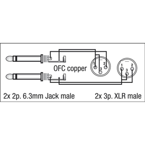 DAP Audio FL44 - 2 unbal. Jack mono L/R > 2 XLR/M 3 p.