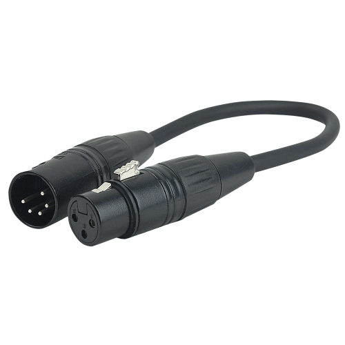 DMX Cable adapter XLR-3P (M) to mini XLR-3P (F) - 1m