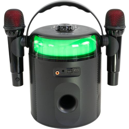 IBIZA akkubetriebener Karaoke Lautsprecher 120W schwarz