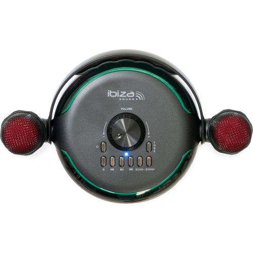 IBIZA akkubetriebener Karaoke Lautsprecher 120W schwarz