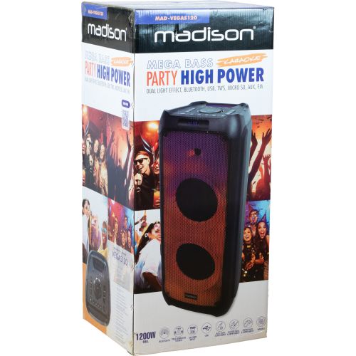 MADISON MAD-VEGAS120 Party Box mit LED Lichteffekt