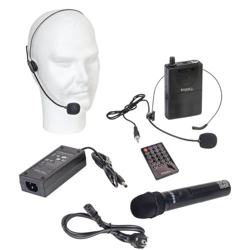 IBIZA PORT12UHF-WH-MKII MOBILE AKKU BESCHALLUNGSANLAGE 12 inkl. Mikrofon und Headset weiss