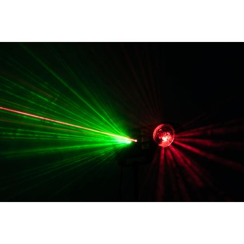 PARTY SPINLED FX-BAR mit ASTRO Effekt, WASH Effekt, Schwarzlichtstroboskop & RG-Lasern