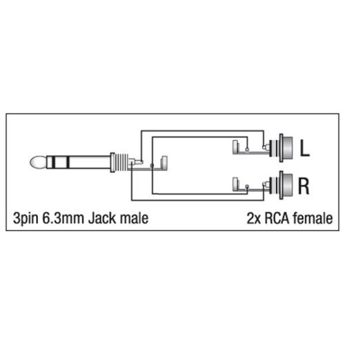 DAP Audio XGA18 - Jack/M stereo > 2 x RCA/F Adapter