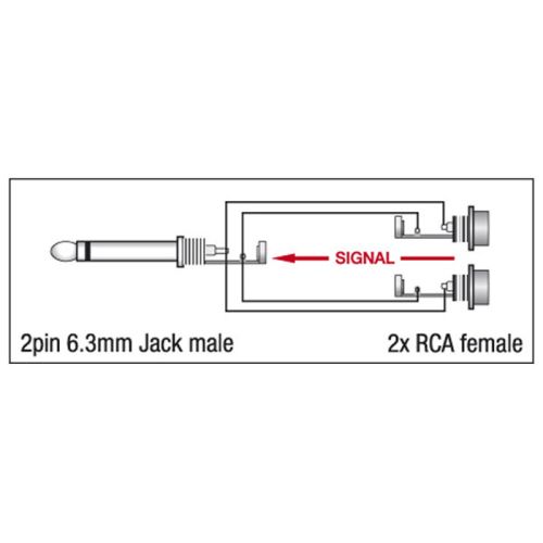 DAP Audio XGA19 - Jack/M mono > 2 x RCA/F Adapter