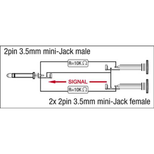 DAP Audio XGA40 - Mini Jack/M > 2 x Mini Jack/F Adapter