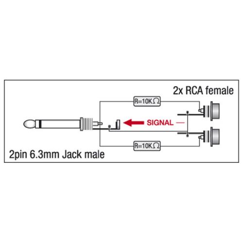 DAP Audio XGA41 - Jack/M Mono > 2 x RCA/F Adapter